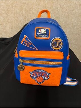 NBA New York Knicks Blue and Orange Mini Backpack